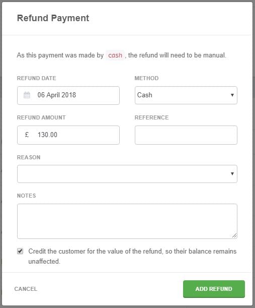 Refund payment