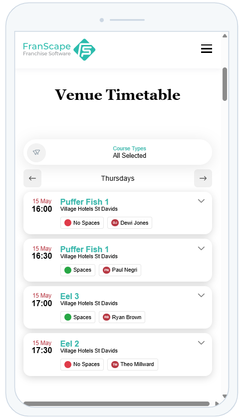 Venue filter example